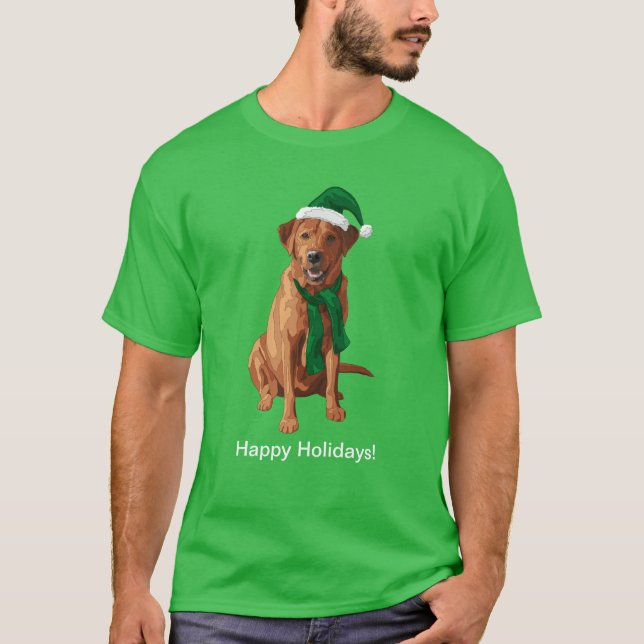 Fox Red Labrador Retriever Christmas Dog T-Shirt (Front)