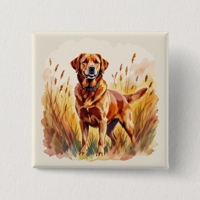 Fox Red Labrador Retriever Dog 15 Cm Square Badge (Front)