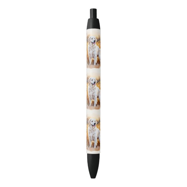 Fox Red Labrador Retriever Dog Black Ink Pen (Front Vertical)
