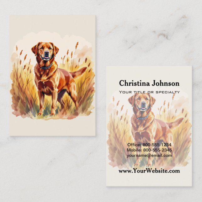 Fox Red Labrador Retriever Dog Business Card (Front/Back)
