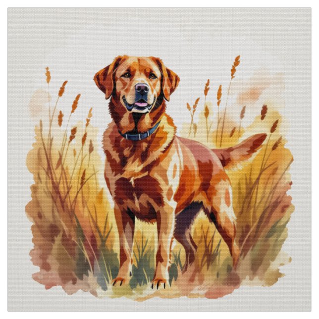 Fox Red Labrador Retriever Dog Fabric (Swatch)