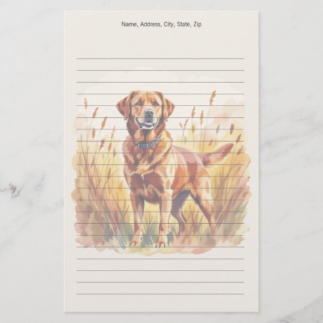 Fox Red Labrador Retriever Dog Stationery (Front)