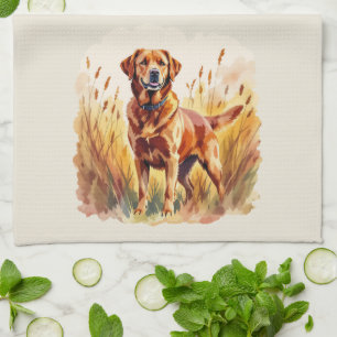 Fox Red Labrador Retriever Dog Tea Towel