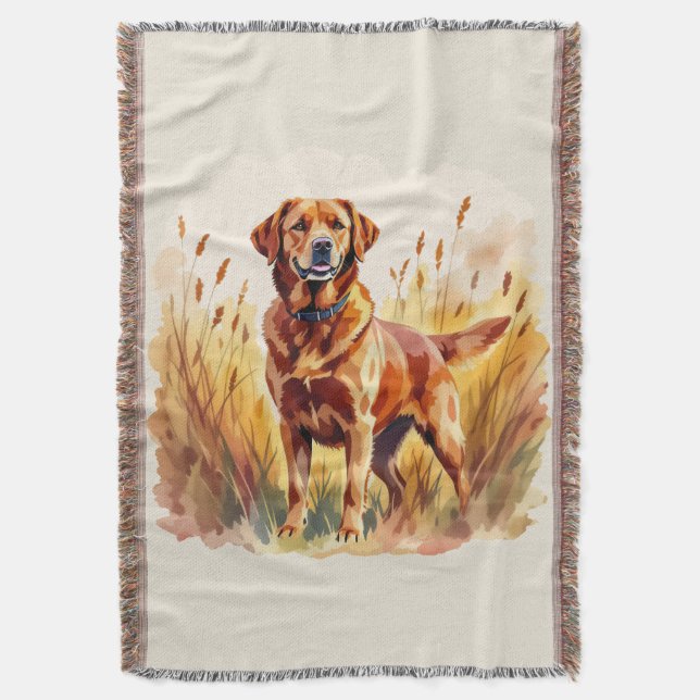 Fox Red Labrador Retriever Dog Throw Blanket (Front Vertical)