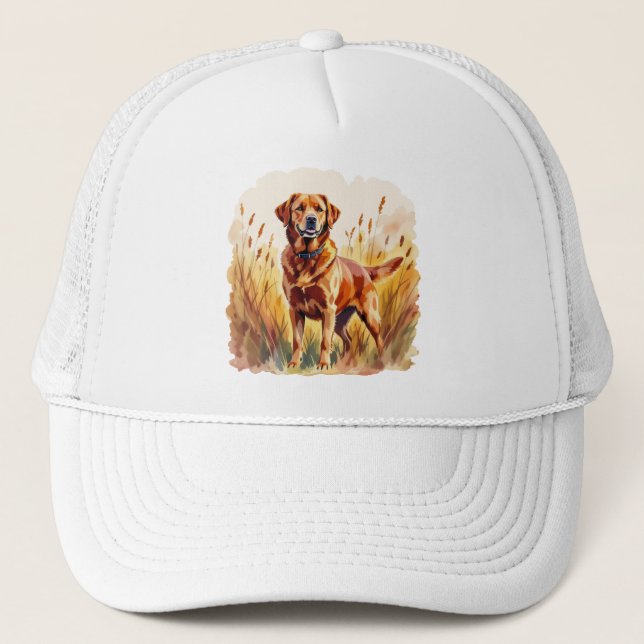 Fox Red Labrador Retriever Dog Trucker Hat (Front)