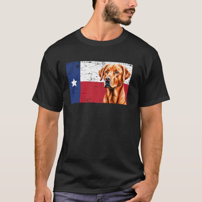 Fox Red Labrador Texas Flag Dog T-Shirt (Front)