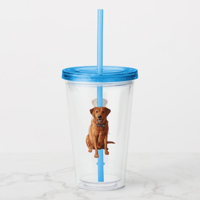 Fox Red Yellow Labrador Retriever Dog Acrylic Tumbler (Front)