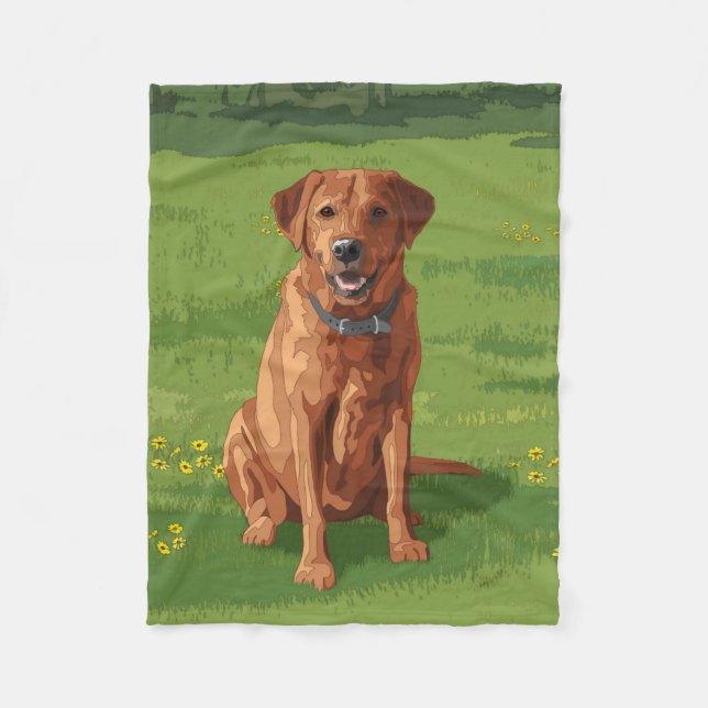 Fox Red Yellow Labrador Retriever Dog Fleece Blanket (Front)