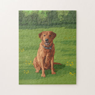 Fox Red Yellow Labrador Retriever Dog Jigsaw Puzzle