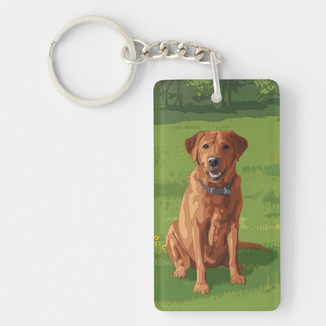 Fox Red Yellow Labrador Retriever Dog Key Ring (Front)