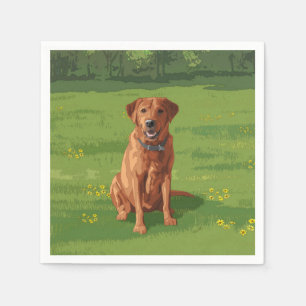 Fox Red Yellow Labrador Retriever Dog Napkin