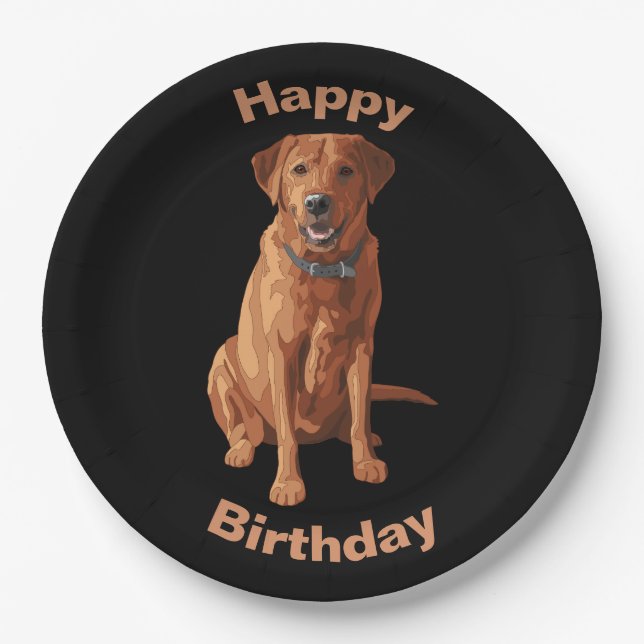 Fox Red Yellow Labrador Retriever Dog Paper Plate (Front)