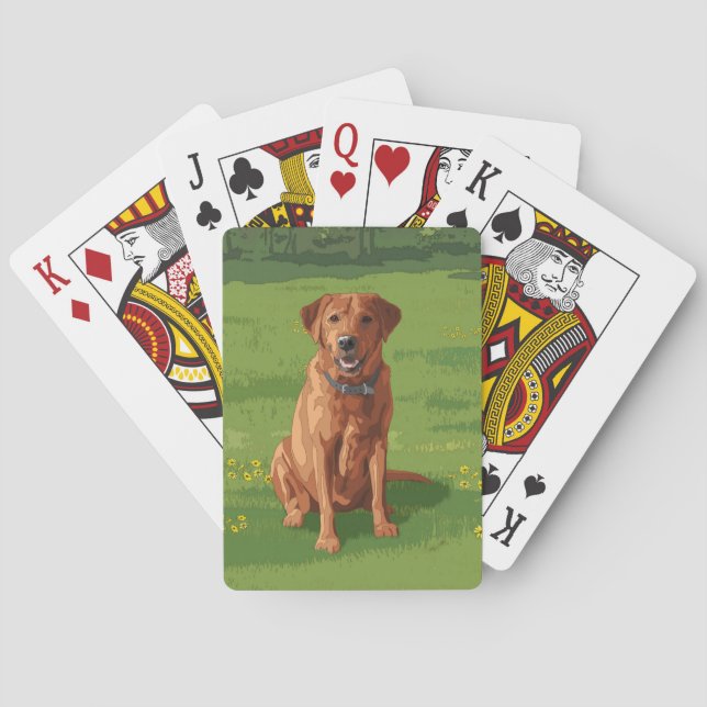 Fox Red Yellow Labrador Retriever Dog Playing Cards (Back)