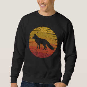 Fox Retro Sunset Fox Wild Animal Sweatshirt
