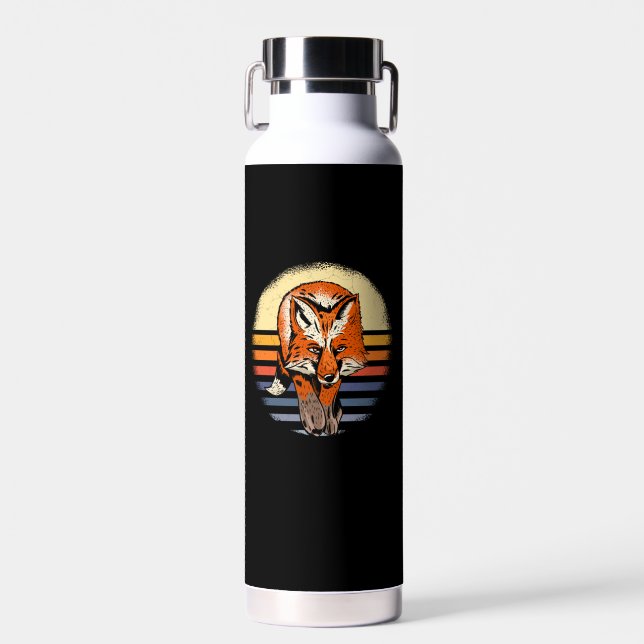 Fox Retro Vintage Water Bottle (Front)