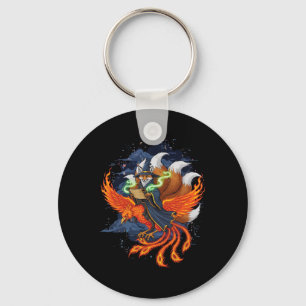 Fox Riding Phoenix Anime Ukiyo-e Mythology Japanes Key Ring
