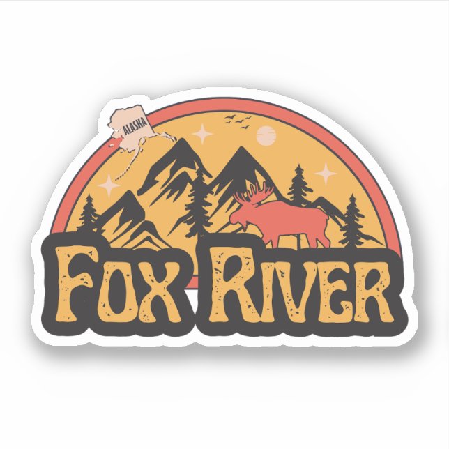 Fox River, Alaska Sticker (Front)