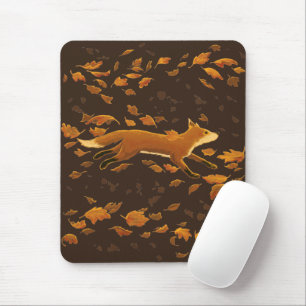 Fox Running Through Fall Mouse Pad