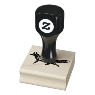 Fox rustic chic craft art woodland folk art hipste rubber stamp