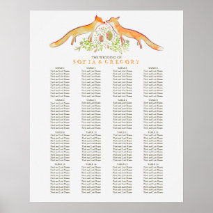 Fox Rustic Woodland Wedding Seating Chart