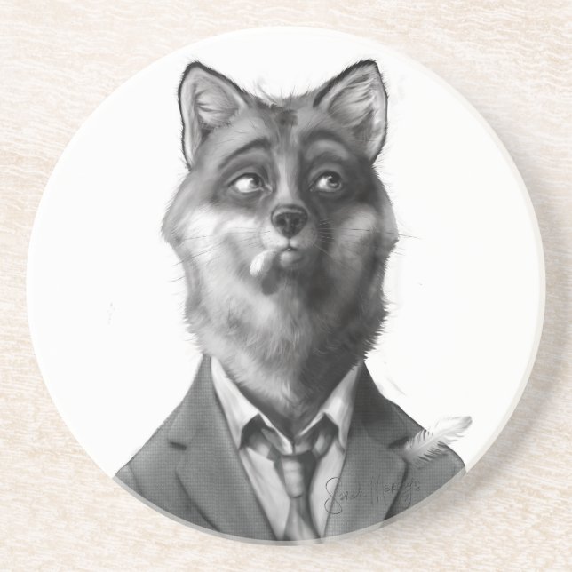 Fox Sandstone Drink Coaster (Front) (Front)