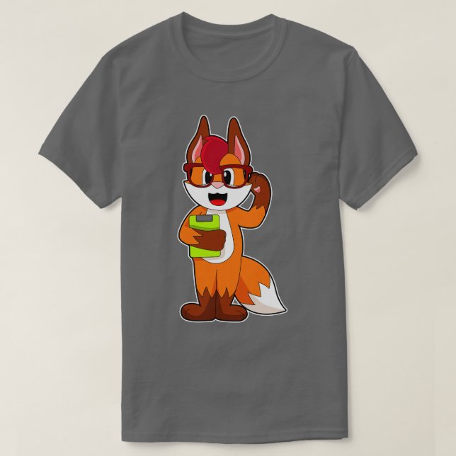 Fox Secretary Notepad T-Shirt (Design Front)