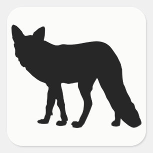 Fox Silhouette Square Sticker