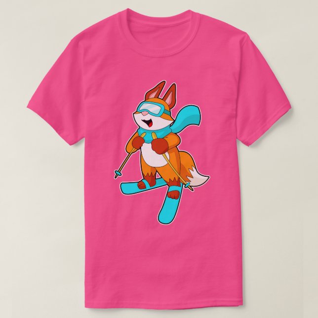 Fox Skier Ski T-Shirt (Design Front)