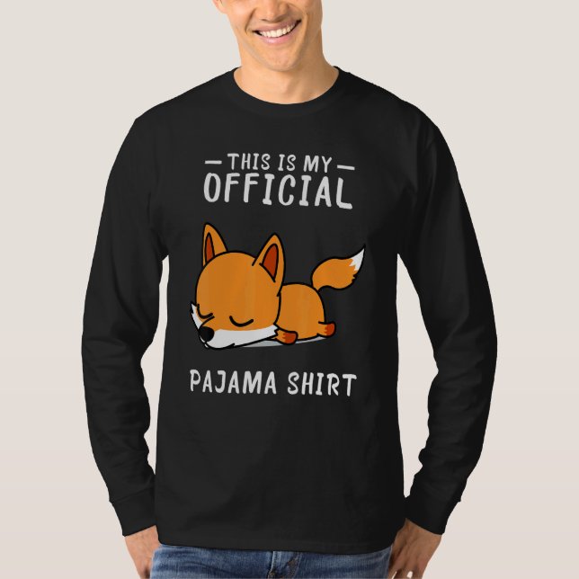 Fox Sleep Pyjamas Pajama Sleepover T-Shirt (Front)
