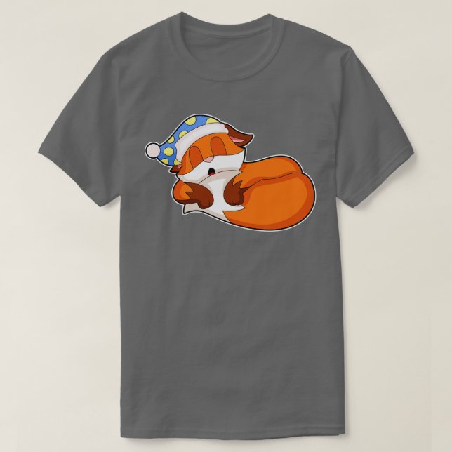 Fox Sleeping Nightcap T-Shirt (Design Front)