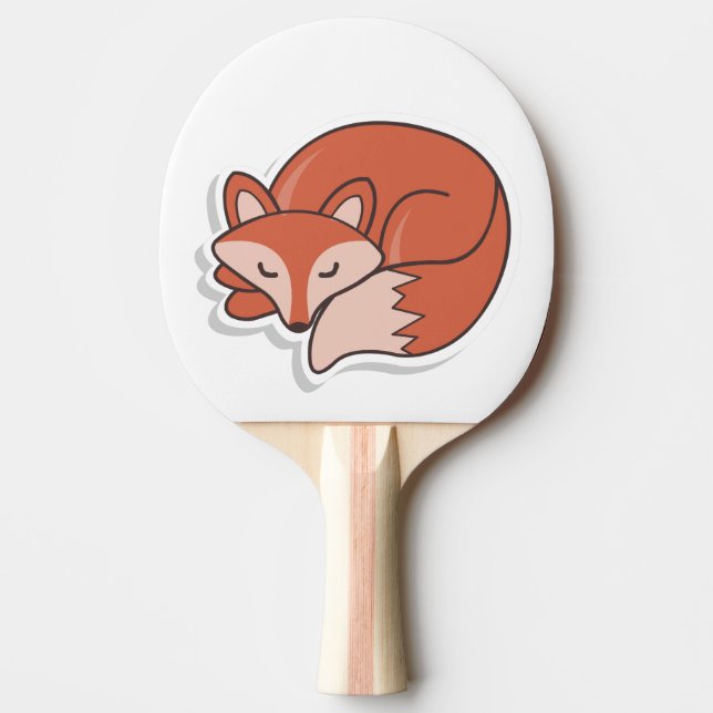 Fox Sleeping Ping Pong Paddle (Front)
