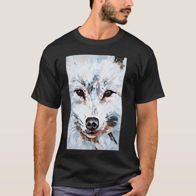 Fox Snow Fox Painting T-Shirt (Front)