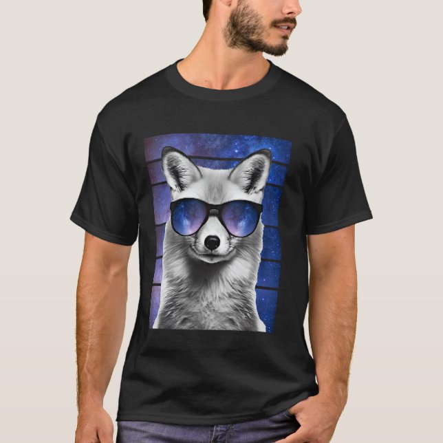 Fox Space Glasses Galaxy Sunglasses Meme T-Shirt (Front)