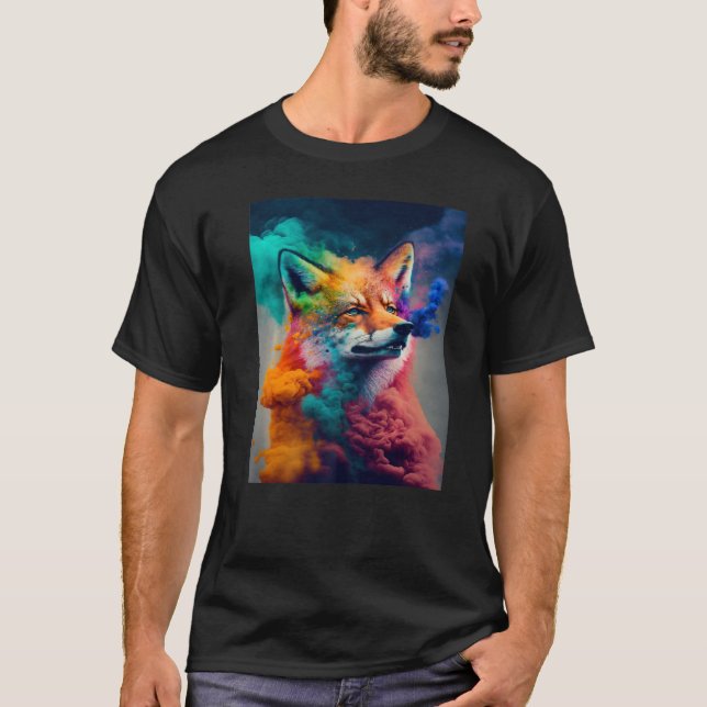 Fox  Spirit Animal Colour Explosion T-Shirt (Front)