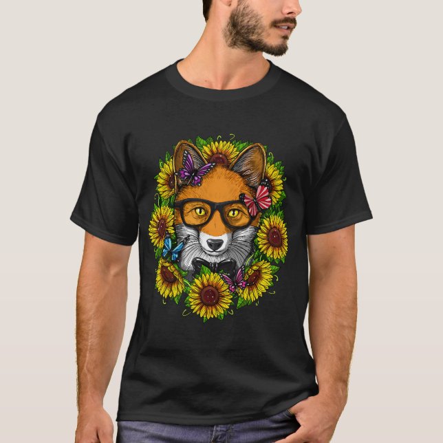 Fox Sunflowers T-Shirt (Front)