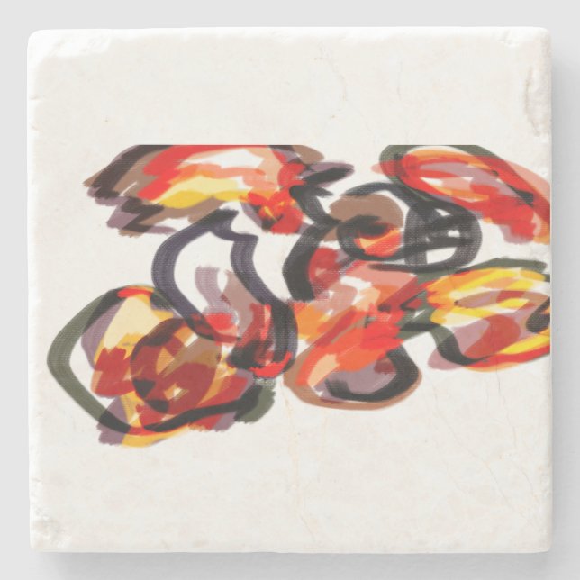 Fox sunset autumn  stone coaster (Front)