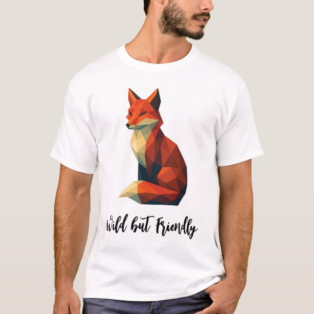 Fox T-Shirt with Title : Wild but Friendly (Front)