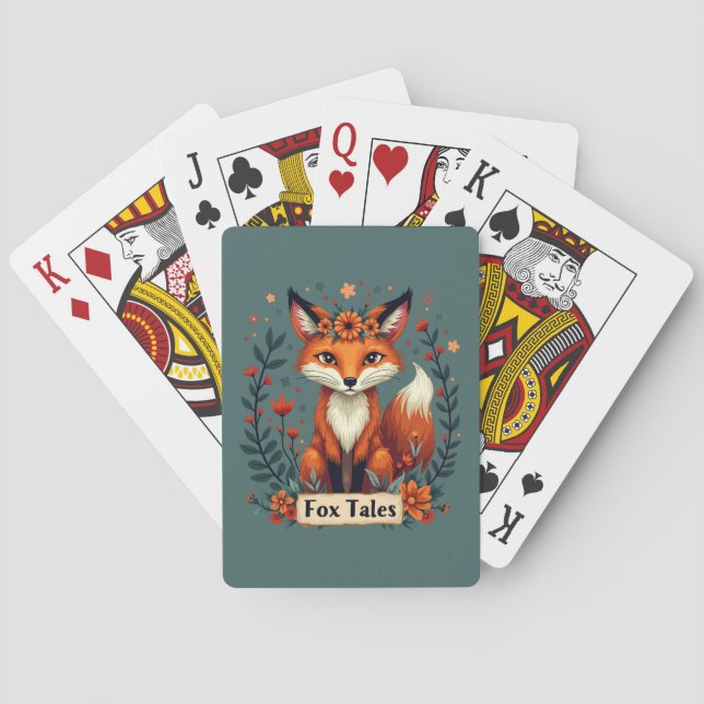 Fox Tales Boho Woodland Animal Playing Cards (Back)