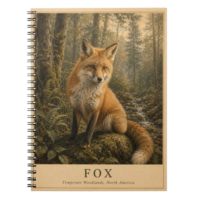 Fox Temperate Woodlands VINTAGE Notebook (Front)