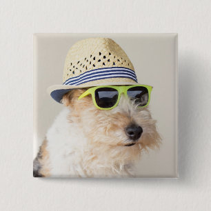 Fox Terrier 15 Cm Square Badge