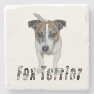 Fox Terrier And Fox Terrier Logo, Stone Coaster