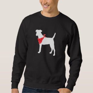 Fox Terrier Dog Wearing Red Bandanna Sweatshirt