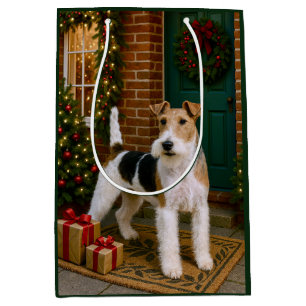 Fox Terrier Holiday Medium Gift Bag