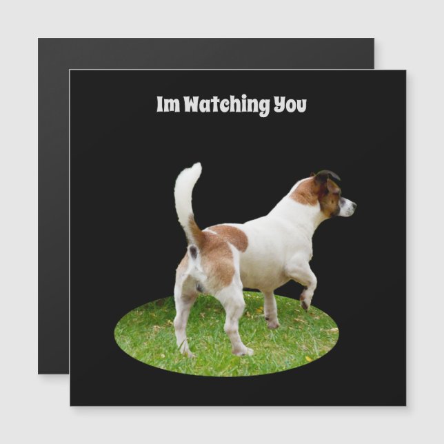 Fox Terrier on Guard Duty, Magnetic Card (Front/Back)
