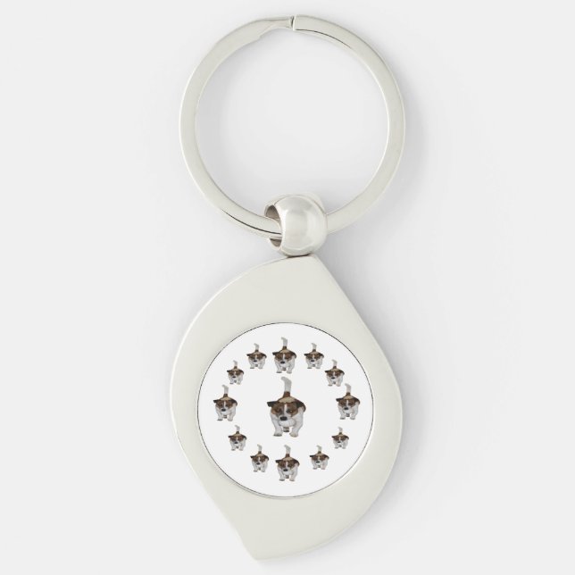 Fox Terrier Pattern, Key Ring (Front)