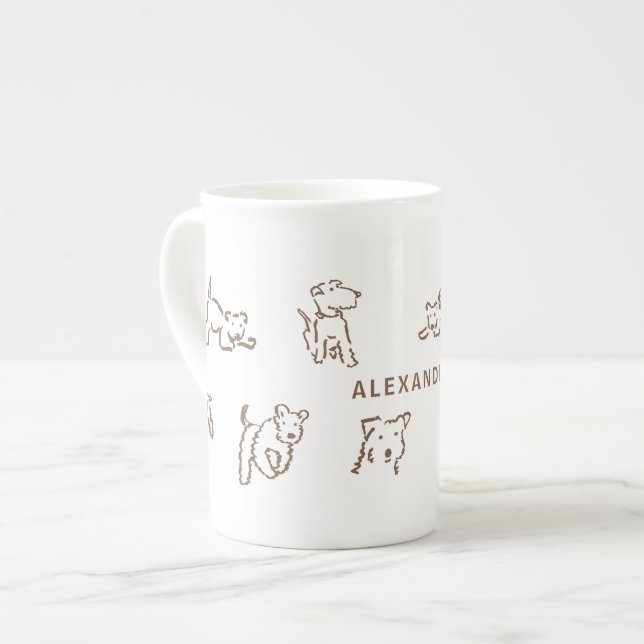 Fox Terrier Personalised Bone China Mug (Front Left)