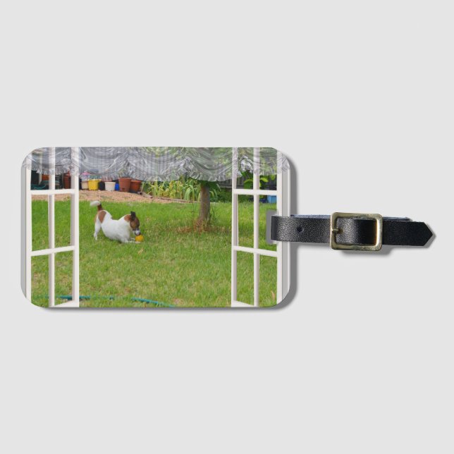 Fox Terrier Play Ball, Luggage Tag (Front Horizontal)