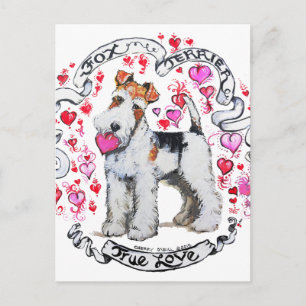 Fox Terrier Sweetheart Postcard
