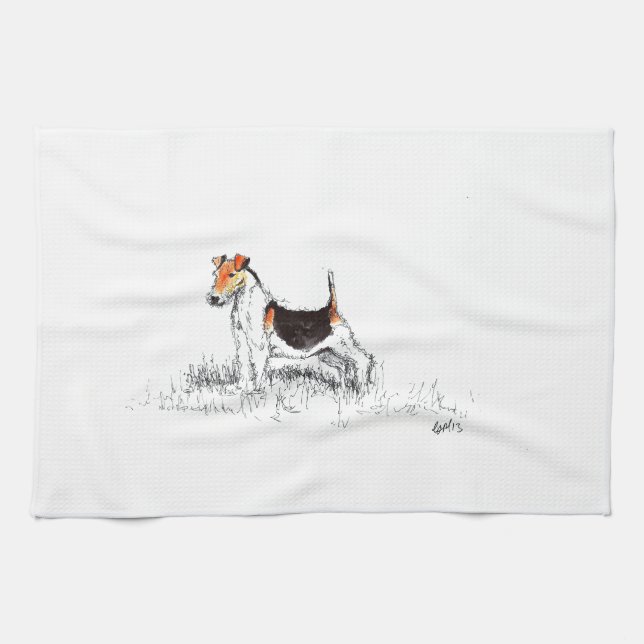Fox Terrier Tea Towel (Horizontal)