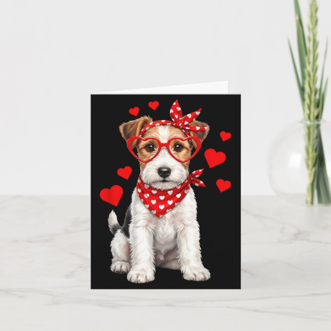 Fox Terrier Valentines Day Wirehaired Dog Lover He Card (Front)